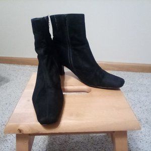 Black Faux Suede Booties